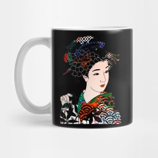 Japanese Geisha Chrysanthemum Kimono 105 Mug